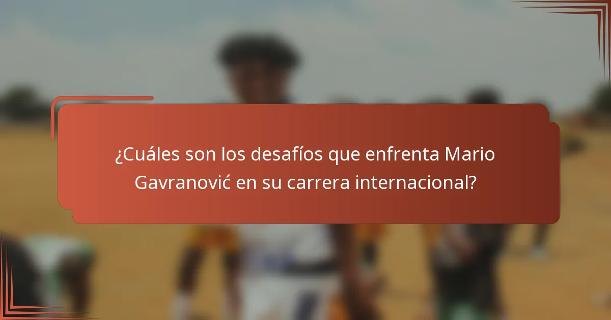 ¿Cuáles son los desafíos que enfrenta Mario Gavranović en su carrera internacional?