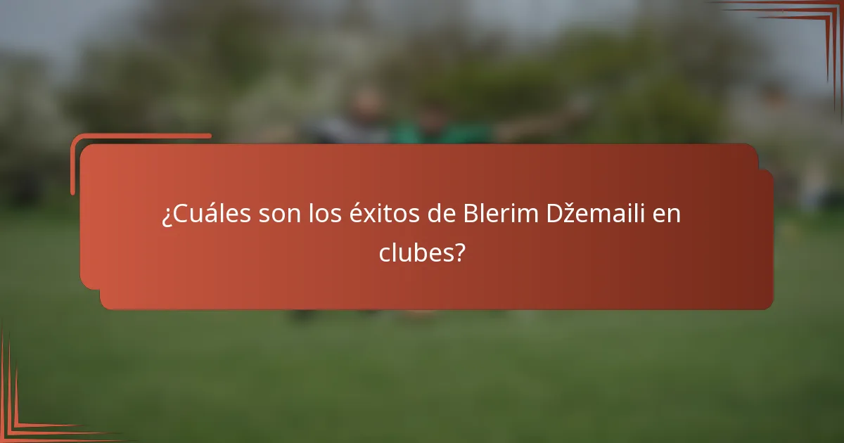 ¿Cuáles son los éxitos de Blerim Džemaili en clubes?