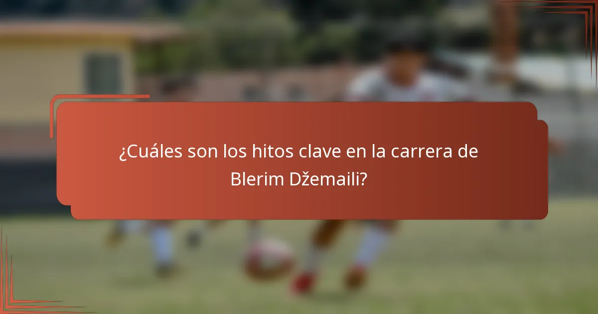 ¿Cuáles son los hitos clave en la carrera de Blerim Džemaili?