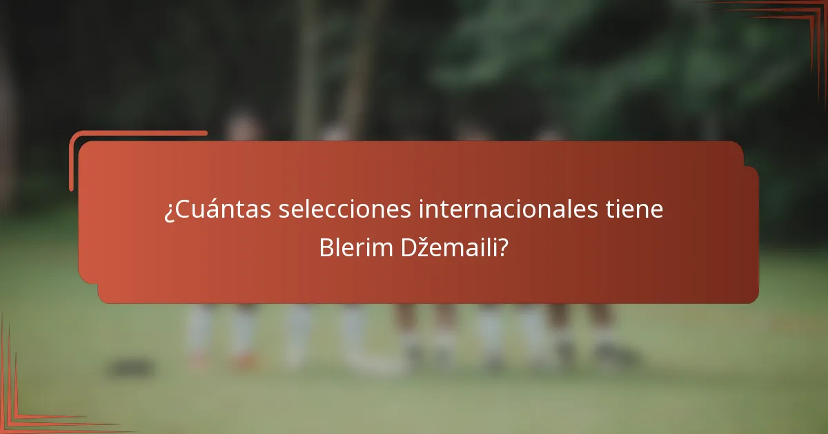 ¿Cuántas selecciones internacionales tiene Blerim Džemaili?